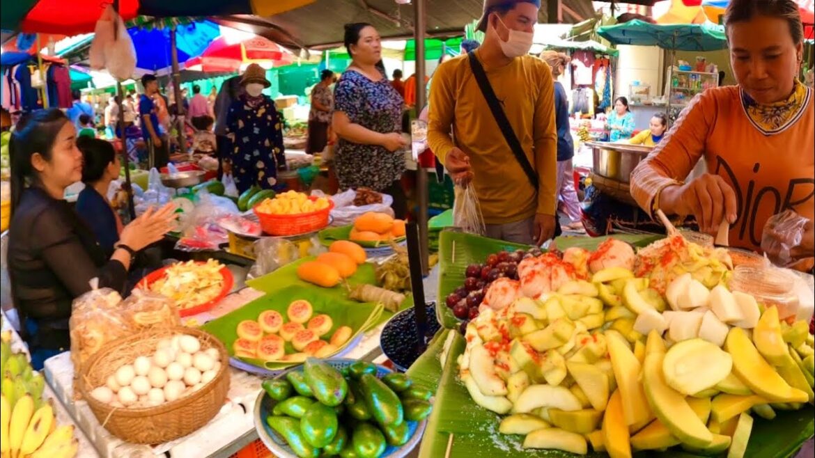 Best Cambodian street food at Boeung Trabaek Market | Walking Tour Delicious Fresh Fruit & foods Best Cambodian street food at Boeung Trabaek Market | Walking Tour Delicious Fresh Fruit & foods