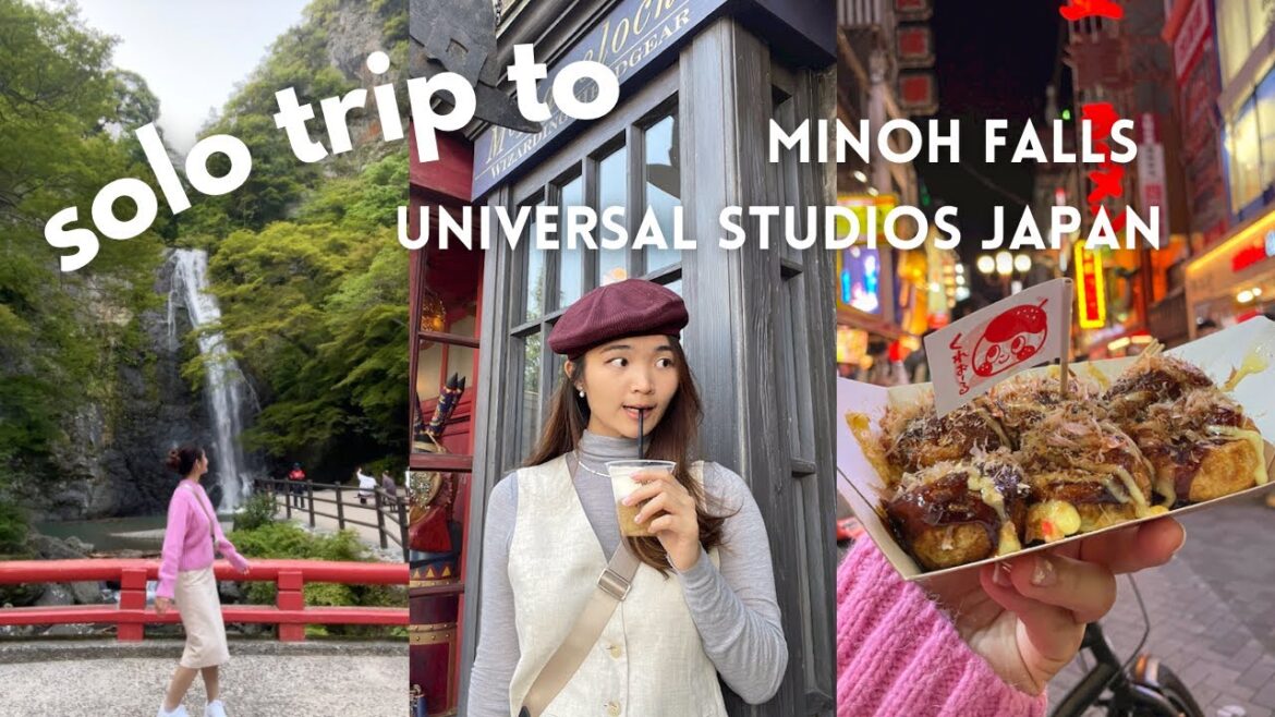 solo trip 🇯🇵 | therapeutic minoh falls hike, universal studios japan, takoyaki, butterbeer🍻#vlog