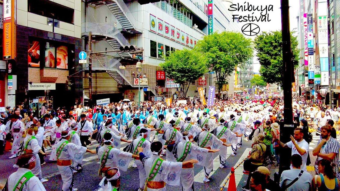 4K【渋谷・鹿児島おはら祭】道玄坂パレード渋谷音頭 おはら節2023 東京 Japan