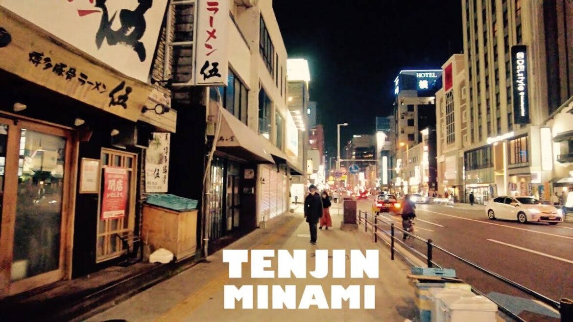 【🇯🇵4K】Night walking in Tenjin-Minami in Fukuoka ~天神南~ Japan travel
