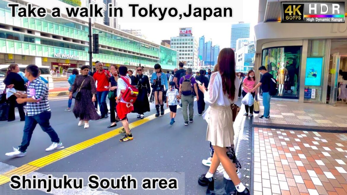4K 60fps HDR// Take a walk in Tokyo, Japan, LUMINE EST→Shinjuku East Area→Shinjuku South Area