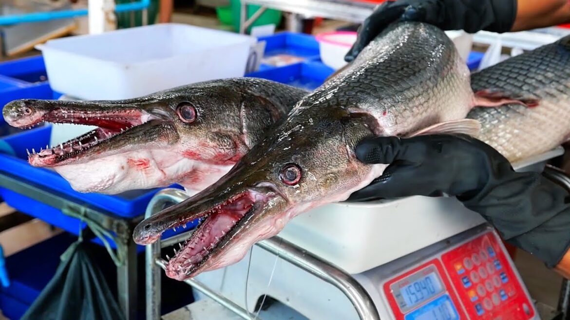 Thai Food - RIVER MONSTER Alligator Gar Barbecue Bangkok Seafood Thailand