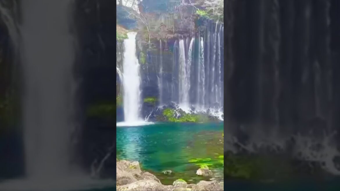 Shiraito Falls Shizuoka Prefecture ⛩️ Waterfall fed by Mount Fuji’s spring water #shorts