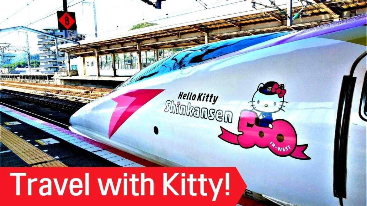 Hello kitty! Shinkansen riding Cute Bullet Train & Cafe! in Japan Osaka→Hakata