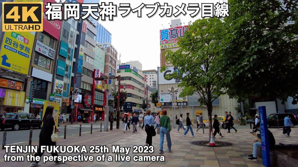 福岡天神ライブカメラ目線4k60p 5/25/2023Tenjin Fukuoka from the perspective of a live camera