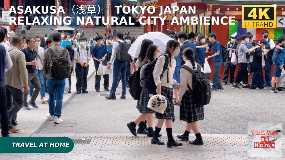 4k hdr japan travel | Walk in Asakusa（浅草）Tokyo japan |  Relaxing Natural City ambience