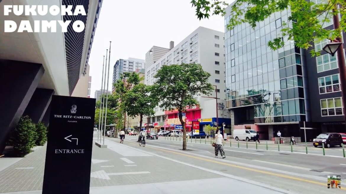 【🇯🇵4K】Гулять по району Тенджин во Фукуоке. В окрестностях отеля Ritz-Carlton и магазина Mandarake 福岡