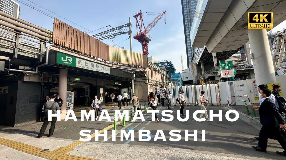 [4K] HAMAMATSUCHO→SHIMBASHI in Tokyo 🐧 Nonstop Walking Tour / 浜松町から新橋 東京 散歩