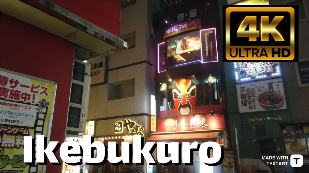 Ikebukuro Night Walk - Tokyo (Toshima) Japan - 4k HDR