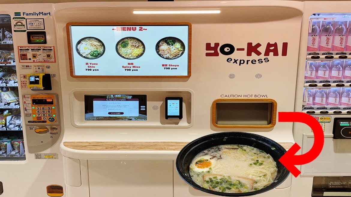 Use a Japanese ramen vending machine restaurant. Use a Japanese ramen vending machine restaurant.