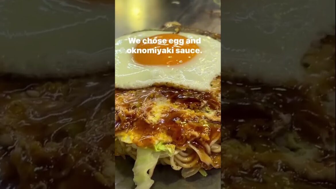 Could THIS be the BEST Okonomiyaki EVER?! 🤤 Hiroshima Style 🇯🇵 Revealed 🤩 #shorts #japan #food