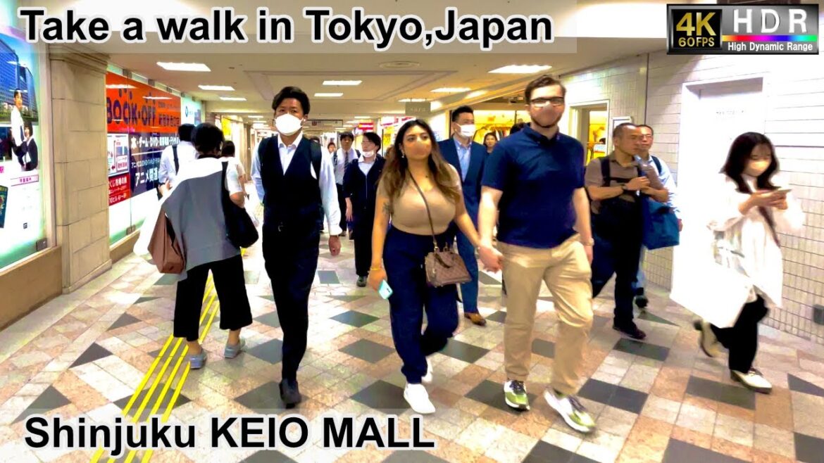 4K 60fps HDR// Take a walk in Tokyo, Japan, KEIO MALL→KEIO MALL ANEX→Shinjuku Sta. West Exit Area