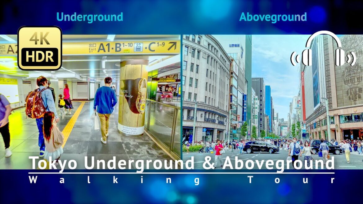 [2 in 1] Tokyo Underground & Aboveground Side-by-Side Walking Tour - Tokyo Japan [4K/HDR/Binaural]