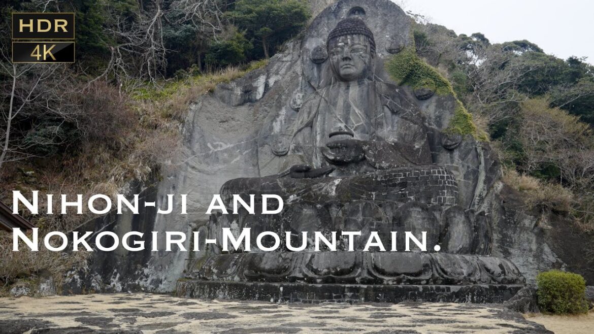 【HDR Ver.】[ 4K JAPAN WALK ]  Virtual Tour of Nihon-ji(Temple) & Nokogiri-Yama. 千葉県鋸南町と富津市にある日本寺と鋸山
