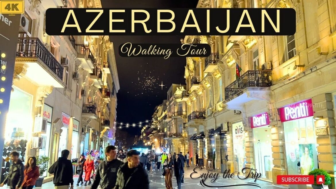 AZERBAIJAN BAKU NIGHT TOUR | EXPLORING NIZAMI STREET in Cold Weather | Top Tourist Places #baku 🇦🇿