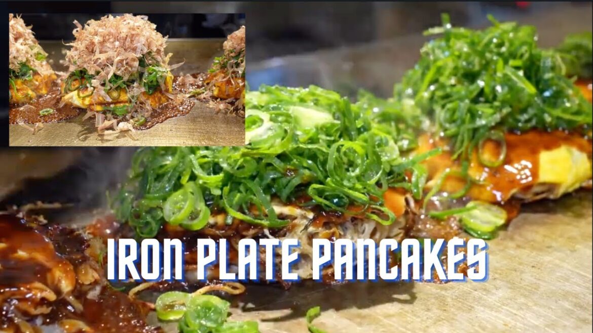 Delicious iron plate pancake~korean street food~foodasmr Delicious iron plate pancake~korean street food~foodasmr