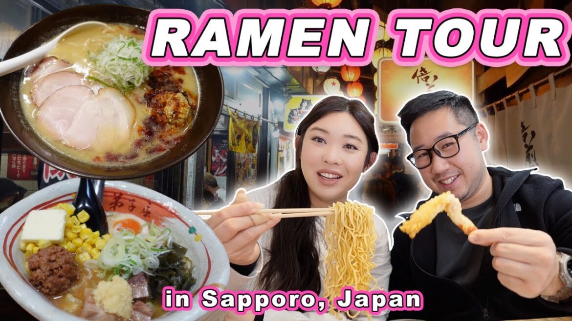 RAMEN NOODLE ALLEY TOUR in Sapporo, Japan! || [Hokkaido, Japan] We tried Michelin Guide Miso Ramen!