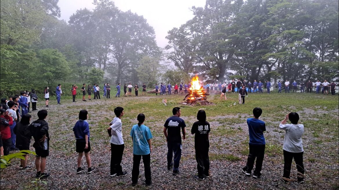 菅平高原 林間学校キャンプファイヤー