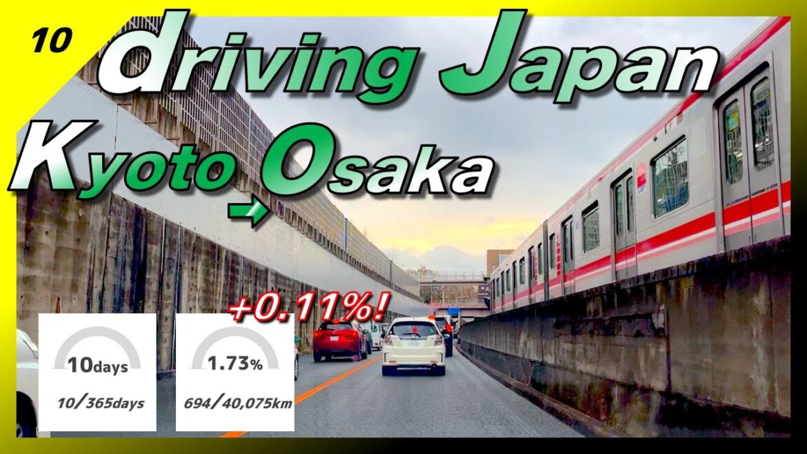 Driving to Osaka (Japan) ! (Japanese highway, Midosuji Line, Kyoto cityscape, Kyoto Station)