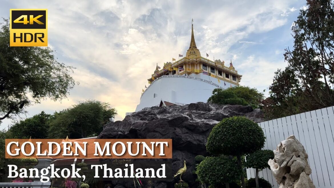 [BANGKOK] Golden Mount Temple "Discovering Bangkok Old Town's Sky View" | Thailand [4K HDR Walk]