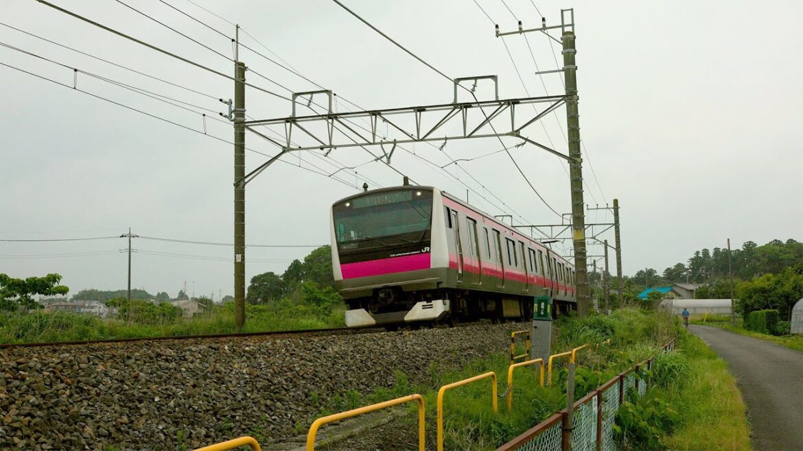 Train passing through the countryside