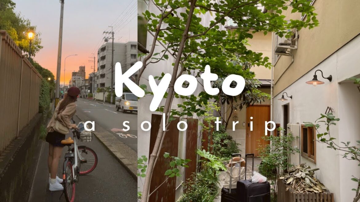 solo travel in Japan 🇯🇵| my 1st hostel exp in KYOTO, best cheap cold soba 🍜, cycling in the rain