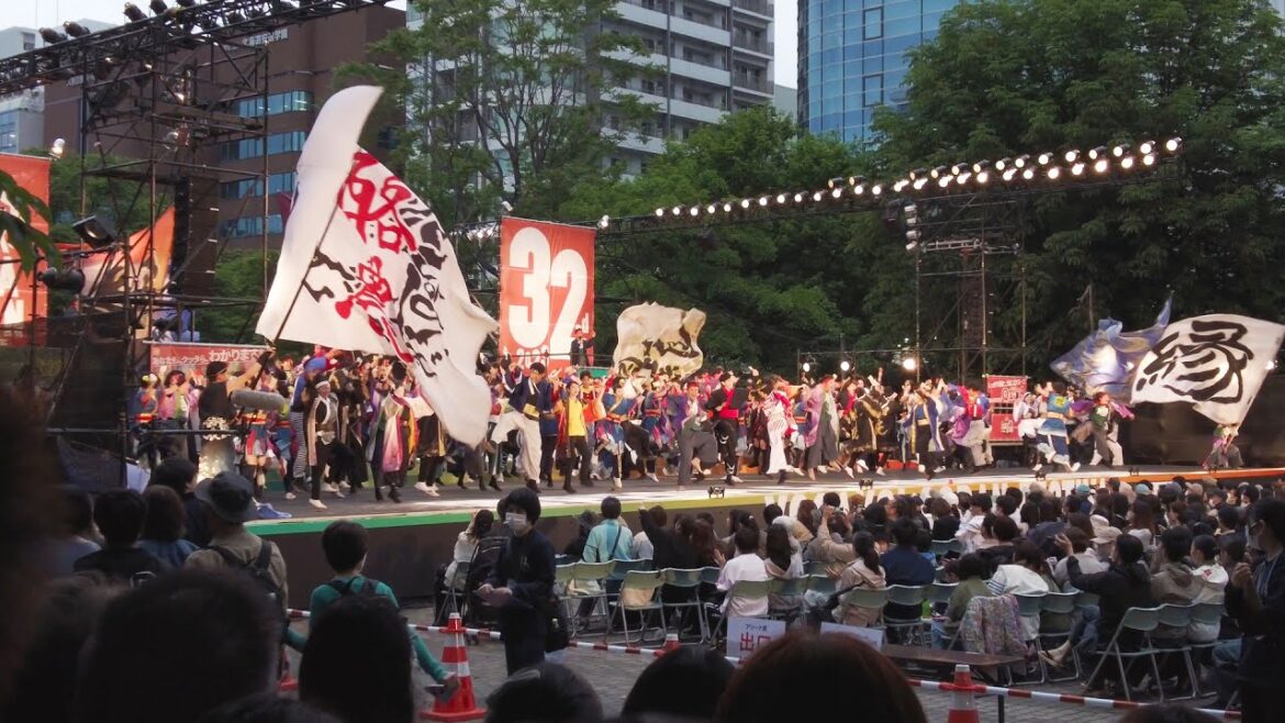 【4K】第32回 YOSAKOIソーラン祭り 2023 オープニング 見学 | 日本 北海道 札幌 中央区【Binaural ASMR】