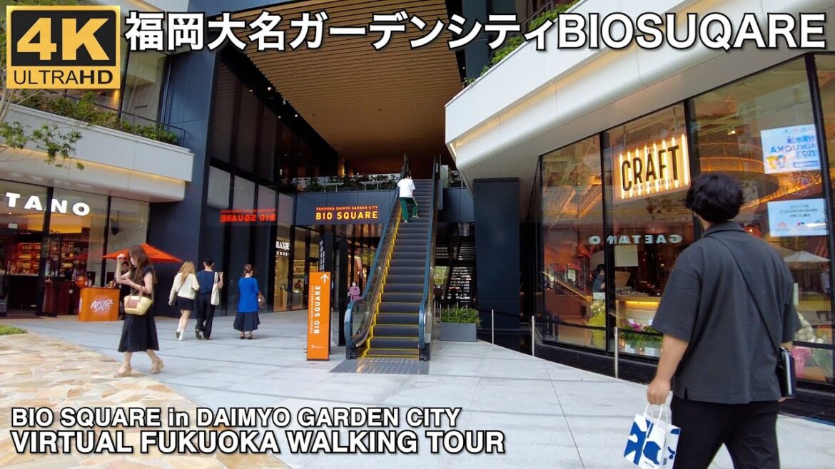 福岡大名ガーデンシティビオスクエアを歩く4k60p virtual Fukuoka walking tour Daimyo Garden City BIO SQUARE