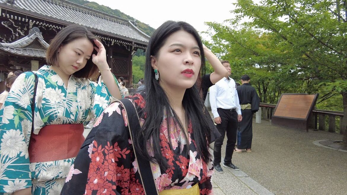 Meditating at Kiyomizu dera temple in Kyoto by ignoring beautiful Japanese Girls 4K #japanvlog