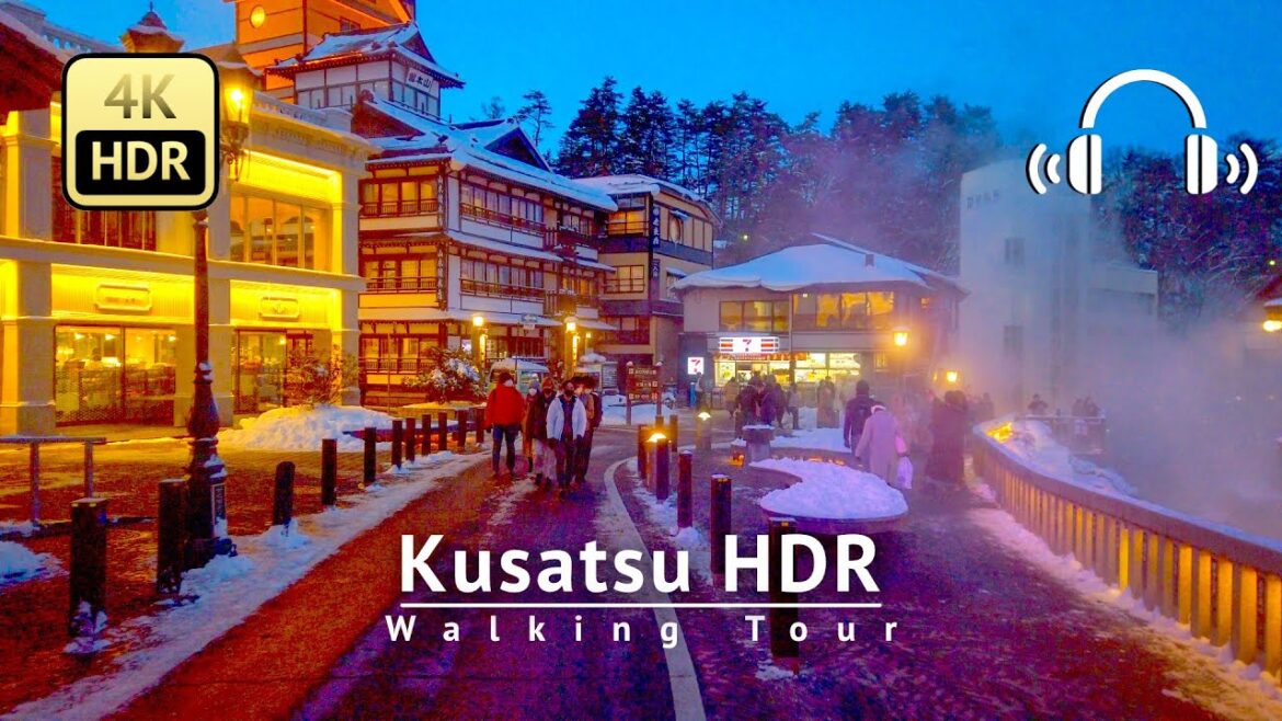 Japan's Famous Hot Spring Town: Kusatsu HDR Walking Tour 2021 - Gunma Japan [4K/HDR/Binaural]