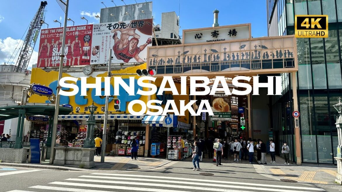 [4K] SHINSAI-BASHI OSAKA 🐧 Nonstop Walking Tour / 心斎橋 大阪 散歩