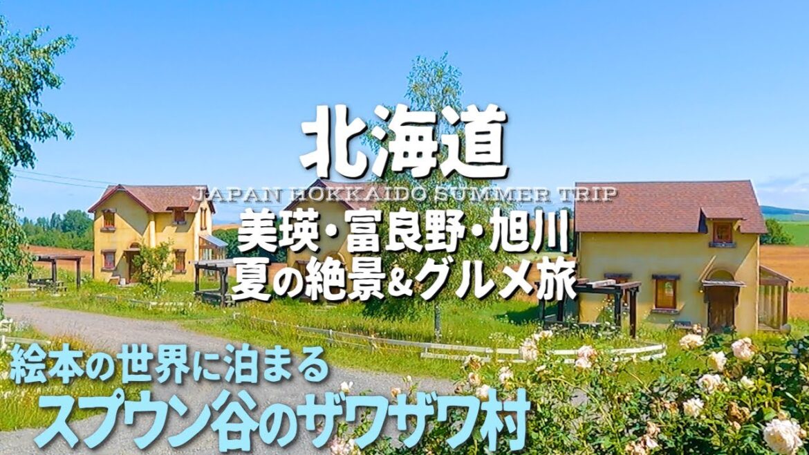 【夏の北海道旅行】美瑛・絵本の世界に泊まれる宿【スプウン谷のザワザワ村・グルメ・旭川ラーメン・日本酒・vlog】前編
