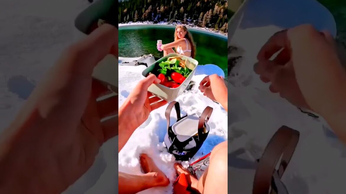 What wakes you up more? The @villeroybochcoffee mug or the cold water? #lake #austria less #shorts