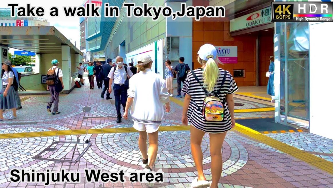 4K 60fps HDR// Take a walk in Tokyo, Japan, Shinjuku West Exit area→Shinjuku Underpass→Lumine Est