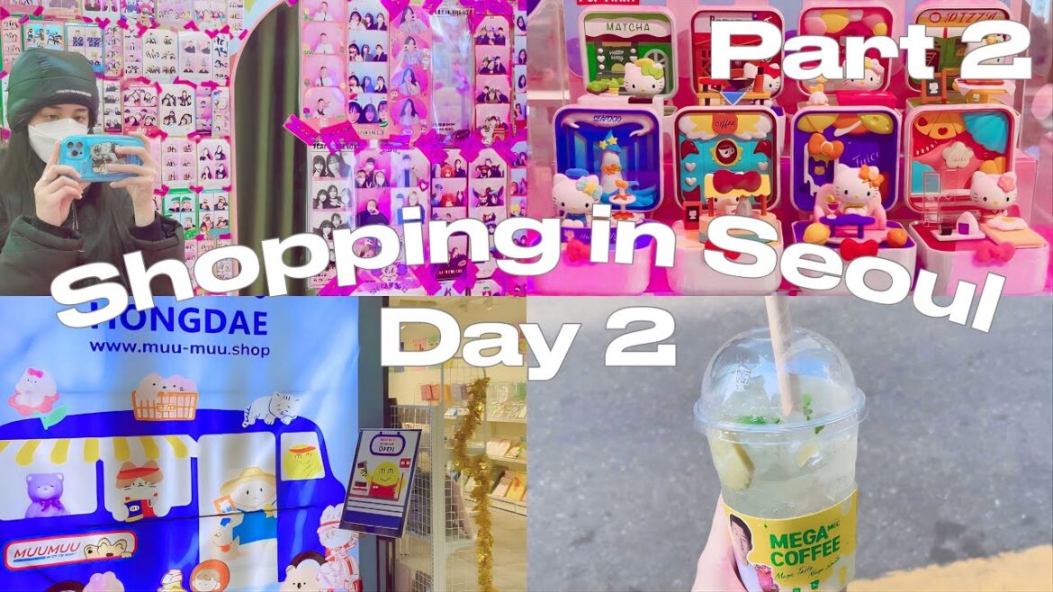 seoul shopping vlog day 2 part 2 | hongdae, stationary, mega coffee, pop mart and tteokbokki