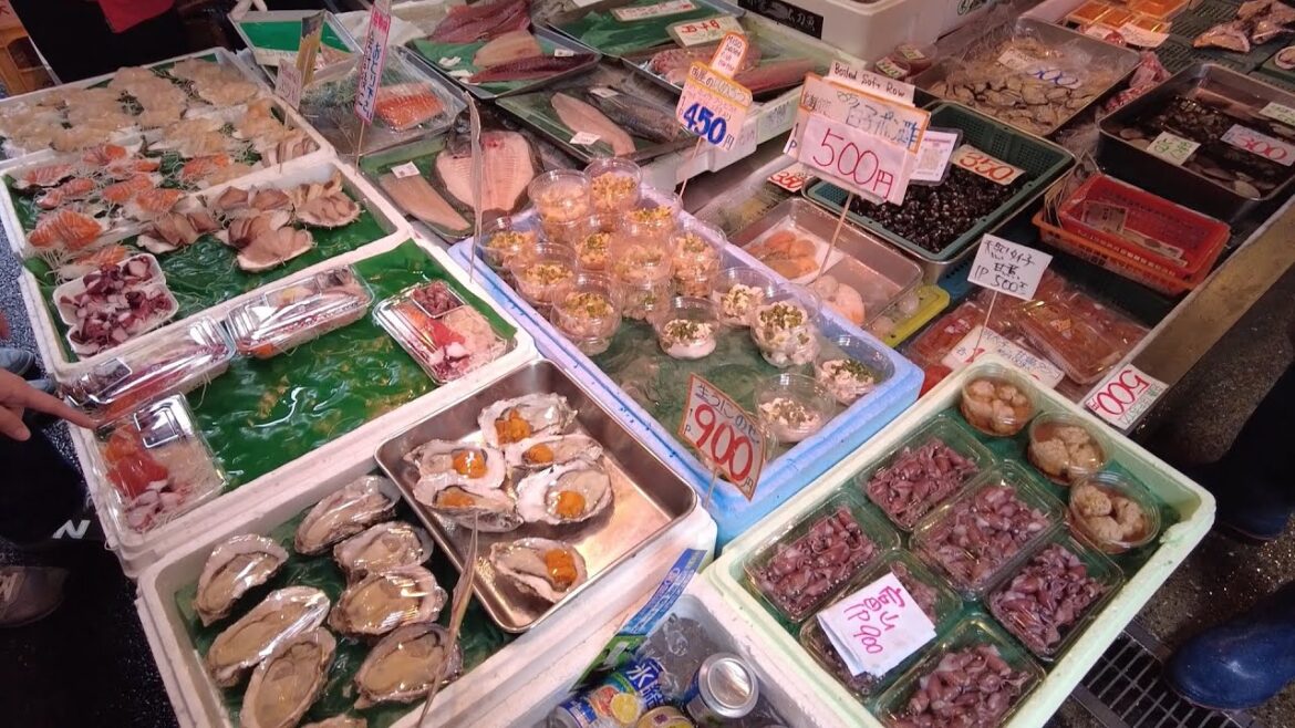 FRESH RAW SEAFOOD! Japan Tokyo Tsujiri Seafood Market | EAT | JAPAN