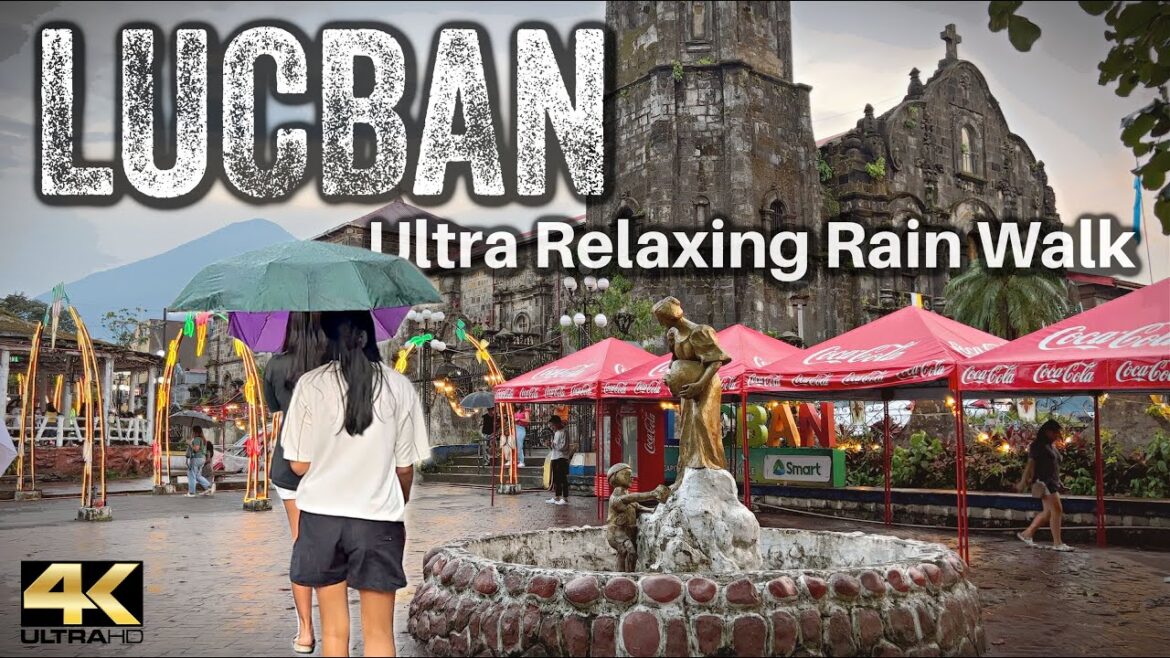Walking LUCBAN Quezon Philippines in Light Rain - Try not to fall asleep [4K]