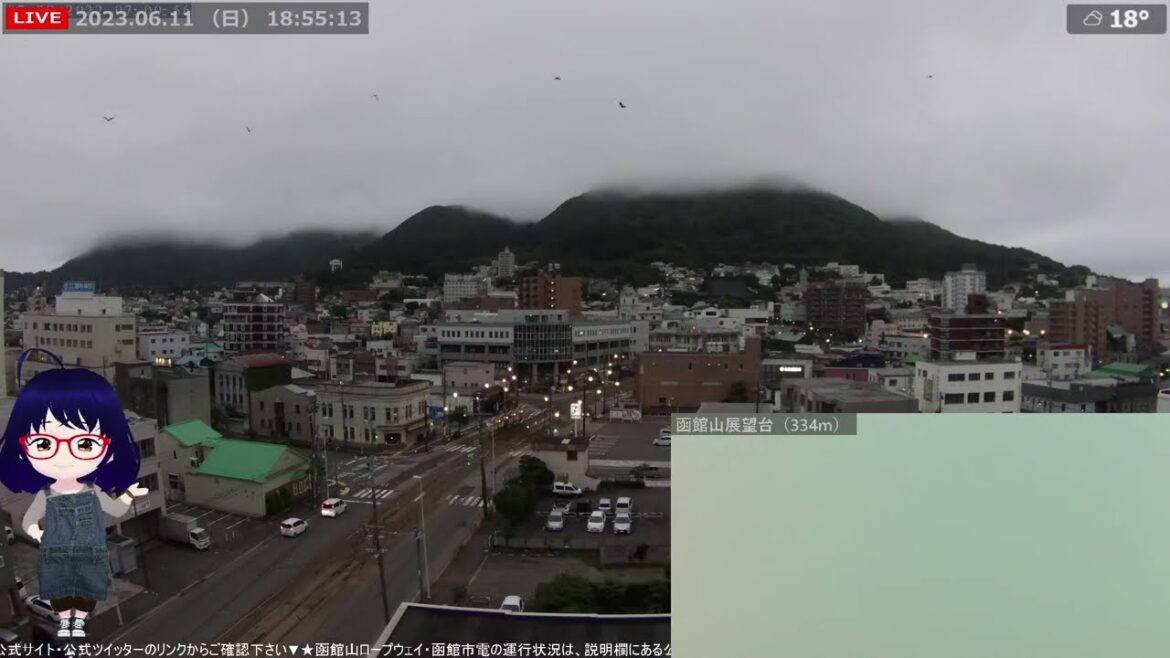 北海道 浦河沖 震度5弱 地震時の函館 十字街の様子 2023/05/11