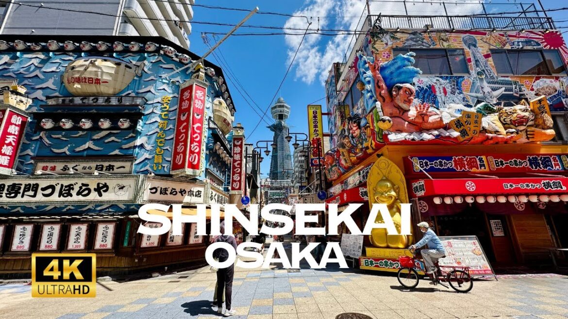 [4K] SHINSEKAI OSAKA 🐧 Nonstop Walking Tour / 新世界 大阪 散歩