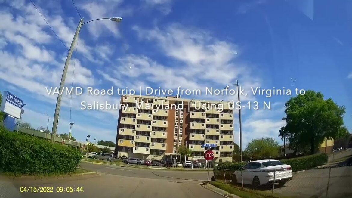 VA/MD Road trip | Drive from Norfolk, Virginia to Salisbury, Maryland | Using US-13 N
