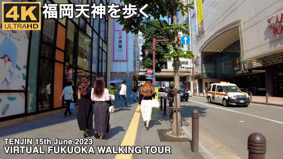 福岡天神を歩くvirtual Fukuoka walking tour Tenjin 4k60p