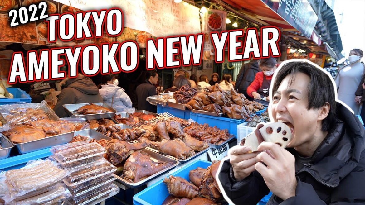 2022 Busy New Year Ameyoko Food Street and Panda Melon Pan at Ueno Park Ep.327