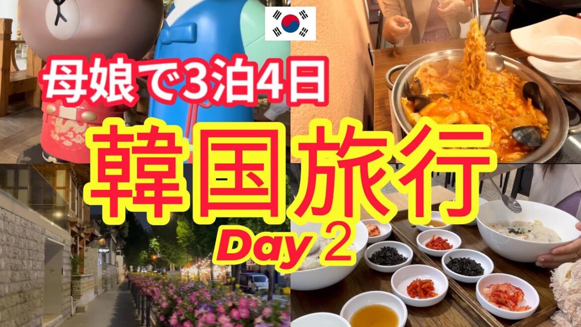 【韓国旅行VLOG➁】母娘旅/本場のラッポッキ『モッシドンナ』で感動！/韓国朝食『アワビ粥』/南大門市場安可愛い/仁寺洞・三清洞ぶらり観光/Ball&Chainのエコバッグ/2023春夏/ソウル/