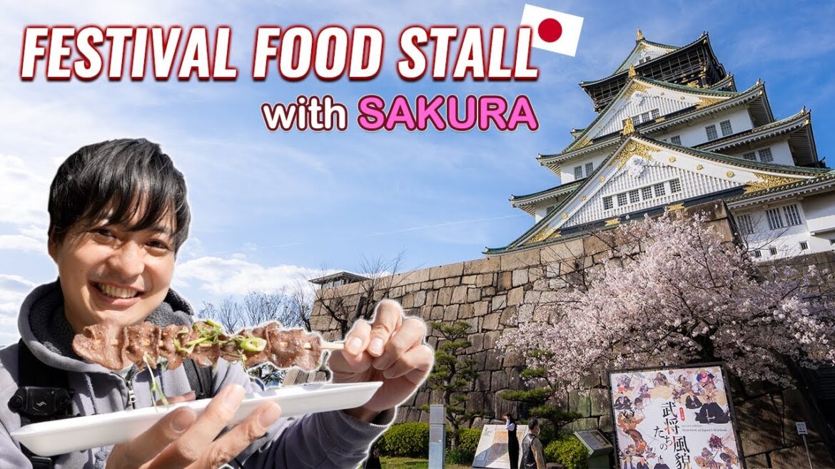Onigiri Wrapped by Meats, BBQ, Festival Street Food in Osaka Castle with Full Bloomed Sakura Ep. 341 Onigiri Wrapped by Meats, BBQ, Festival Street Food in Osaka Castle with Full Bloomed Sakura Ep. 341