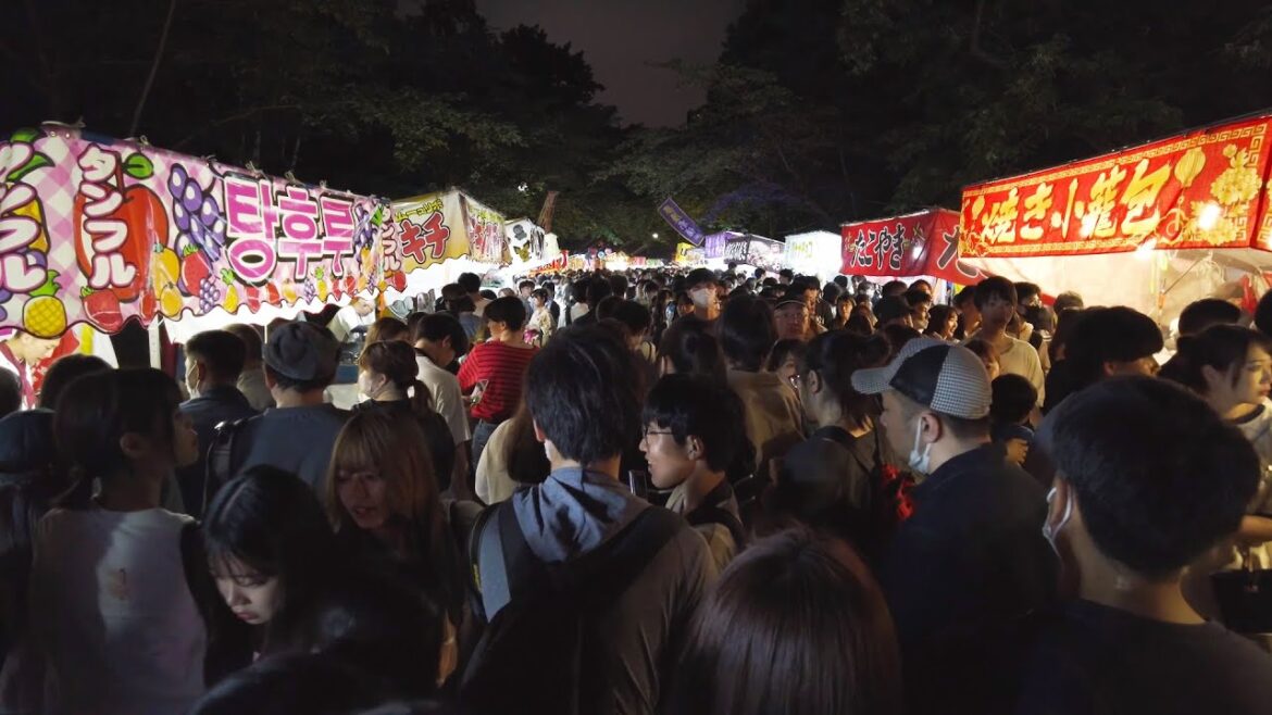 【4K】北海道神宮例祭 札幌まつり 2023 中島公園 夜 散策 | 日本 北海道 札幌 中央区【Binaural ASMR】