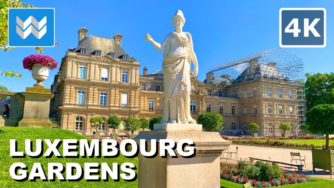 [4K] Luxembourg Gardens in Paris, France 🇫🇷 2022 Walking Tour Vlog & Vacation Travel Guide 🎧