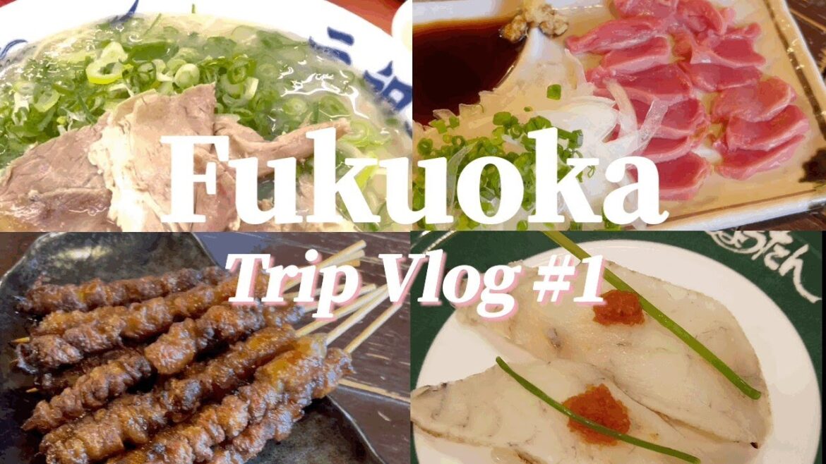 【福岡旅行vlog①】2泊3日福岡グルメ満喫旅✈️豚骨ラーメン・とり皮・お寿司を堪能‼