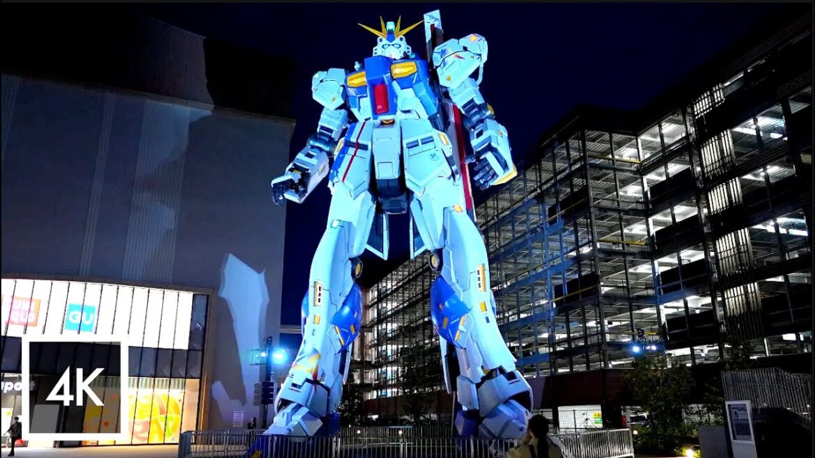 🇯🇵 후쿠오카 여행 최고의 순간. 높이 24.8m 무게 80t 움직이는 실제 크기 건담 모형의 6분 풀 타임 쇼. 일본 후쿠오카 여행. 라라포트 쇼핑몰