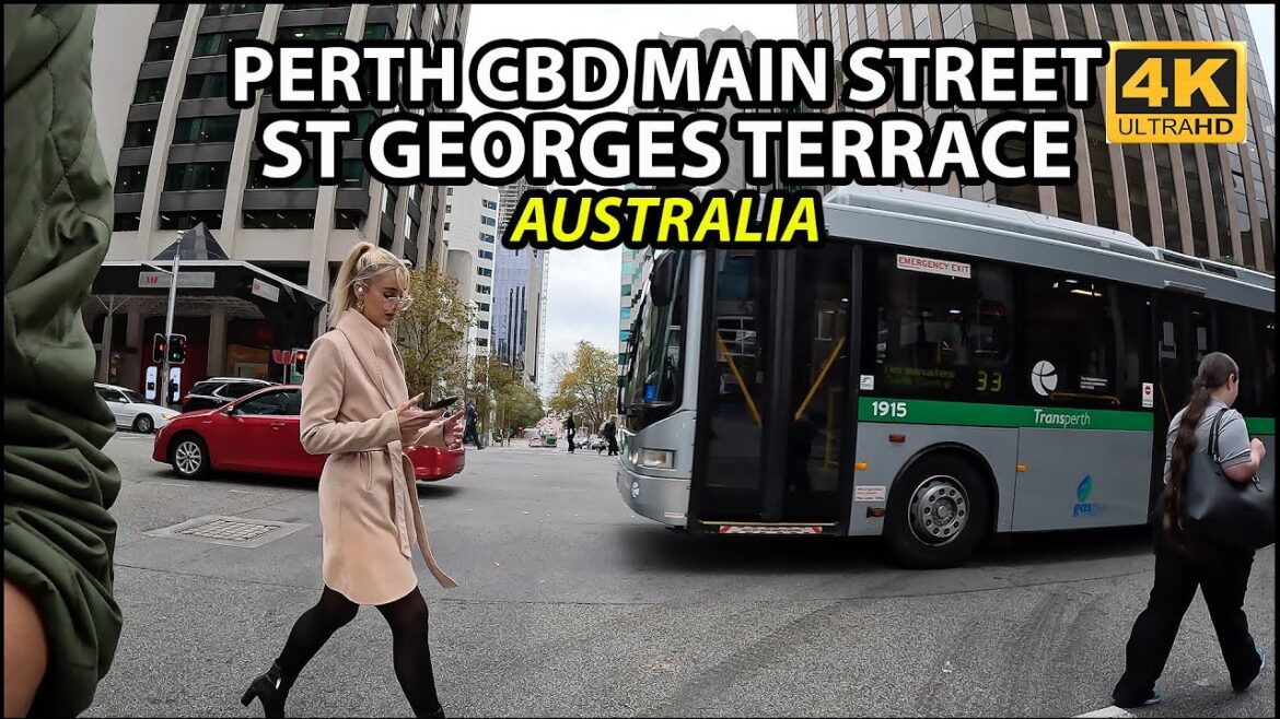 Walking Tour 4K: St Georges Terrace (Perth CBD, Australia)