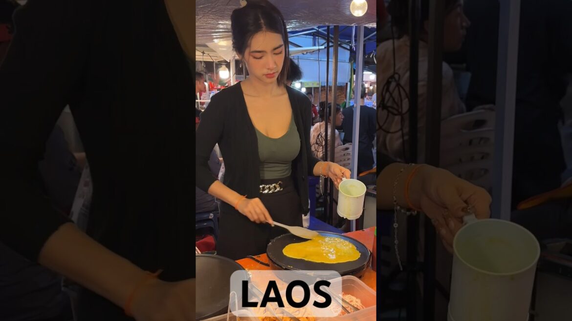 The Queen Of LAOS Street Food - Famous Omelette Lady #shorts